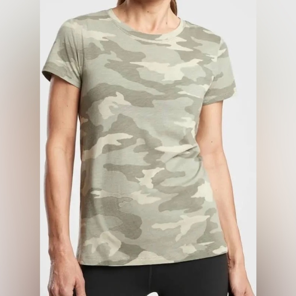 Athleta Organic Daily Camo Crew Short Sleeve Tee